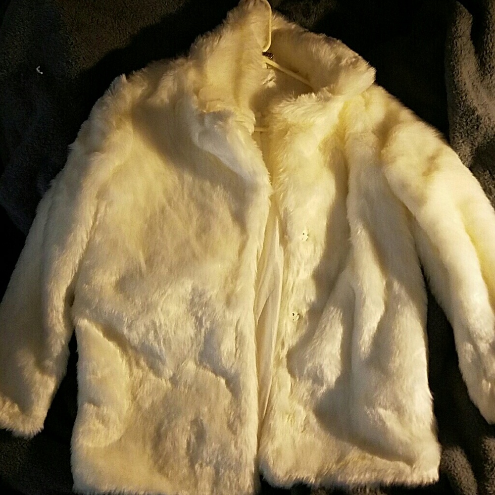 White Faux Fur JouJou Jacket